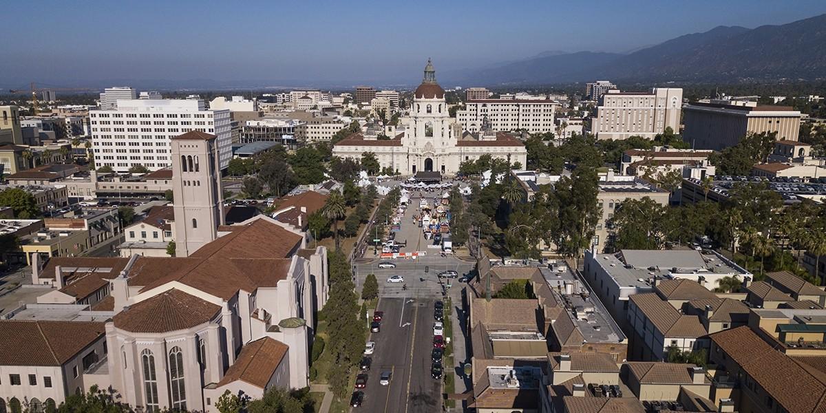 Aerial view of Pasadena and San Gabriel Valley