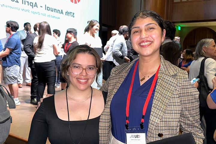 two students participating on teh CSU conference