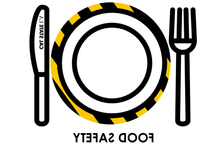 餐盘上有刀叉和加州大学洛杉矶分校的标志